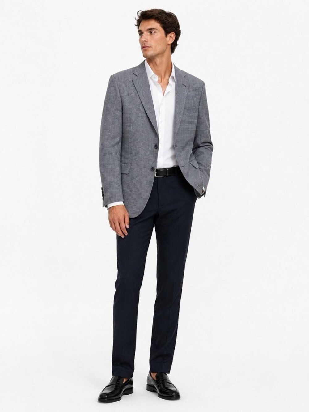 BURBERRY jacket blazer sport coat multi color check 42L wool business casual